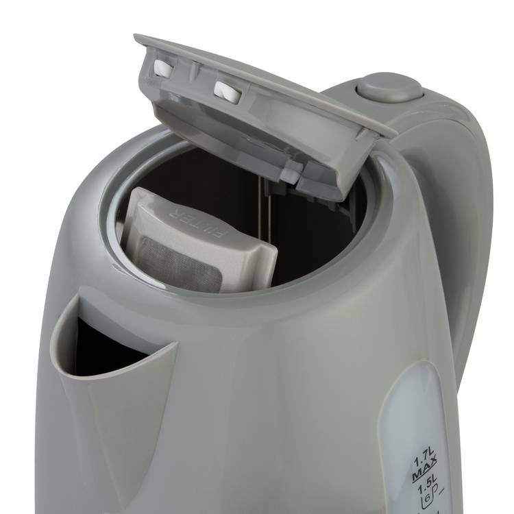 Cookworks plastic illuminated kettle 1.7 litre grey, UK version