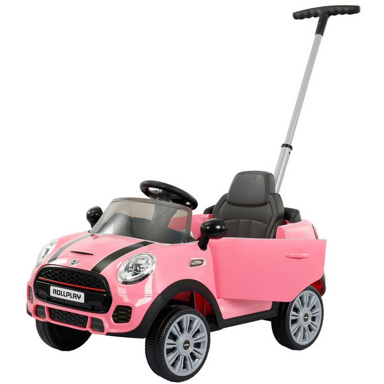 Rollplay Mini Cooper push car in pink, UK version