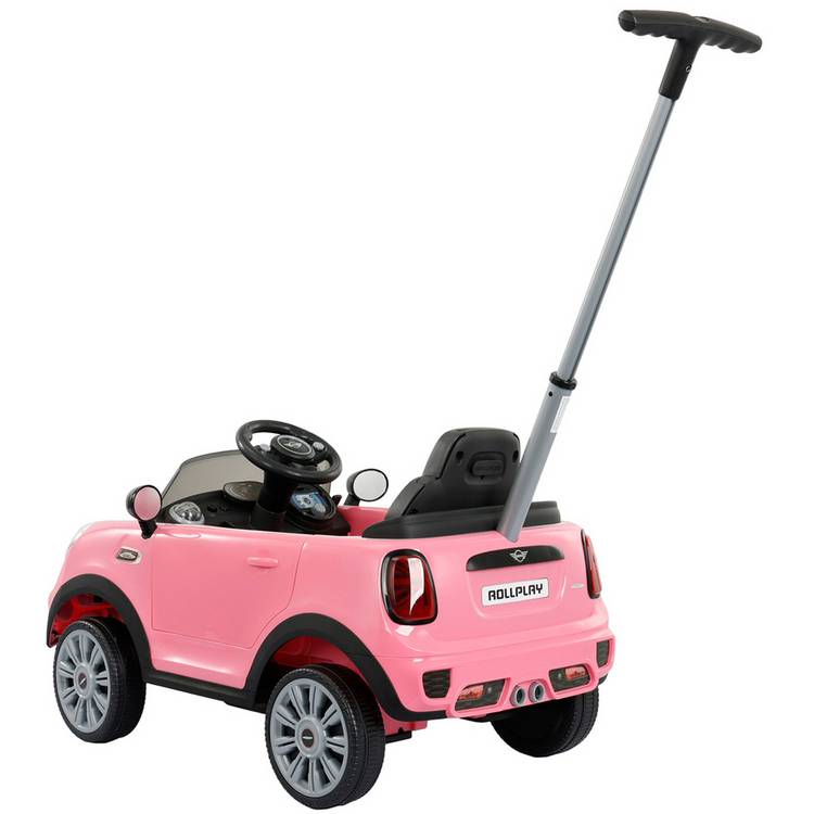 Rollplay Mini Cooper push car in pink, UK version