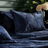 Paoletti quilted navy double bedding set, imported from the UK