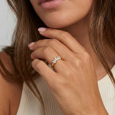 Superdrug MUCHV Adjustable Crown Ring with Marquise Stones Jewelry Ring- Buy online at McGrocer