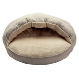 Large hooded pet bed with soft sherpa lining, UK version