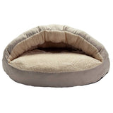 Large hooded pet bed with soft sherpa lining, UK version