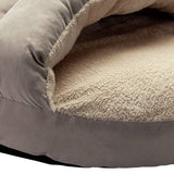 Large hooded pet bed with soft sherpa lining, UK version