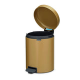 Brabantia NewIcon 5L pedal bin warm gold, imported from the UK