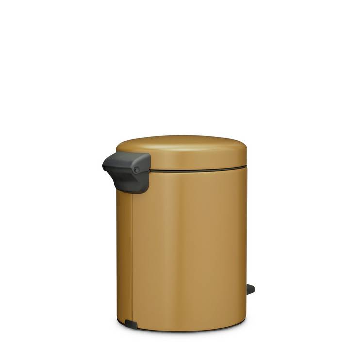 Brabantia NewIcon 5L pedal bin warm gold, imported from the UK