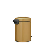 Brabantia NewIcon 5L pedal bin warm gold, imported from the UK