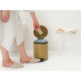 Brabantia NewIcon 5L pedal bin warm gold, imported from the UK
