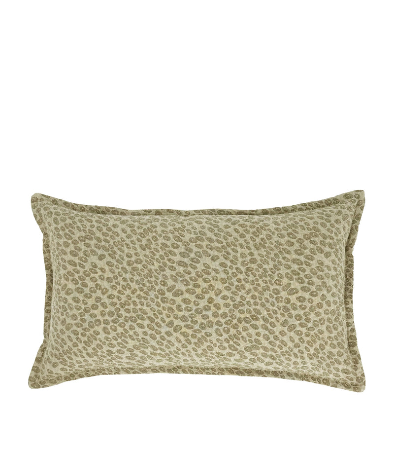 De Le Cuona Linen Leopard Kanoko cushion 35cm x 60cm - British product