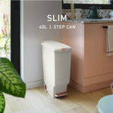 Argos Simplehuman 40 Litre Slim Plastic Pedal Bin - Cream- Buy online at McGrocer