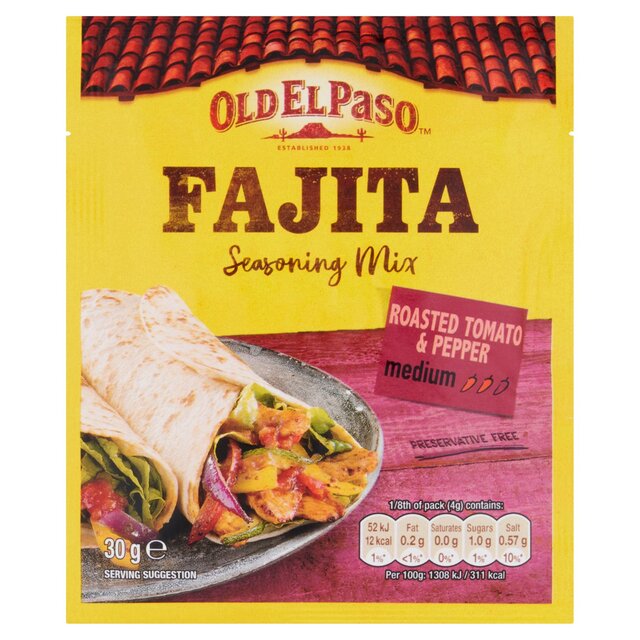 Old El Paso Roasted Tomato & Peppers Fajita Seasoning Mix   30g - McGrocer