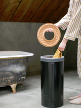 Next Brabantia Matt Black Cork Lid Laundry Bin 35L- Buy online at McGrocer