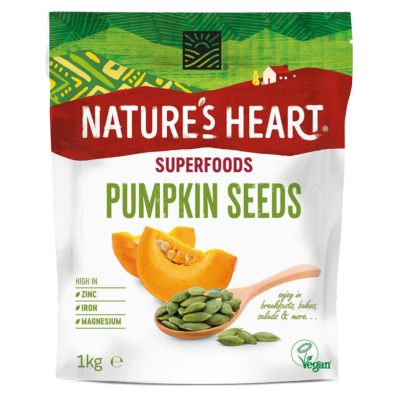 Nature's Heart Pumpkin Seeds 1kg, imported from the UK