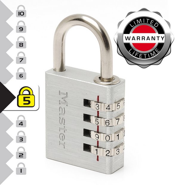 Master Lock combination padlock, 4-digit code lock (British brand)
