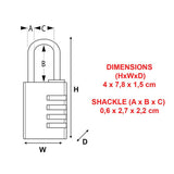 Master Lock combination padlock, 4-digit code lock (British brand)