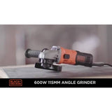 Black Decker 115mm angle grinder 710W with cutting discs, imported from UK