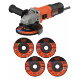 Black Decker 115mm angle grinder 710W with cutting discs, imported from UK