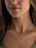 Sterling silver cubic zirconia choker necklace 41cm (British brand)