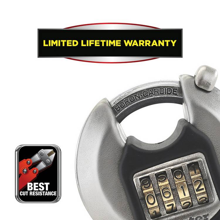 Master Lock combination disc padlock stainless steel, imported from the UK