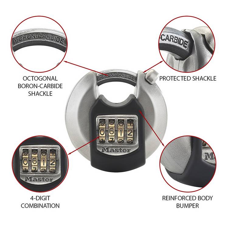 Master Lock combination disc padlock stainless steel, imported from the UK