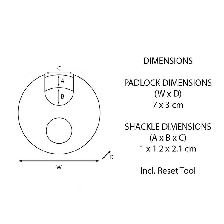 Master Lock combination disc padlock stainless steel, imported from the UK