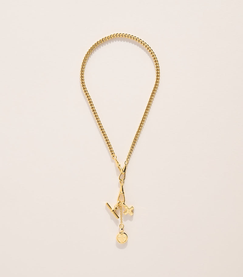 Tilly Sveaas Moi + Toi cluster necklace gold-plated brass - British product