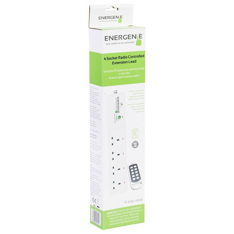 Energenie extension lead surge protected 4 socket 1.8m, imported from the UK