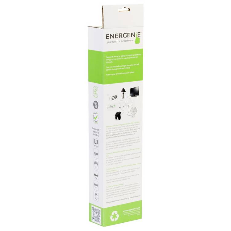 Energenie extension lead surge protected 4 socket 1.8m, imported from the UK
