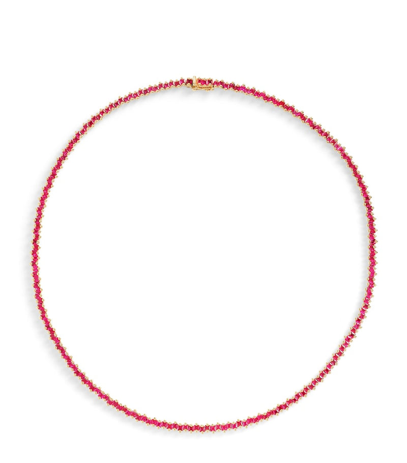 Suzanne Kalan rose gold ruby tennis necklace - British product