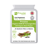 Holland & Barrett Prowise Healthcare KSM-66 Ashwagandha with Organic Black Pepper Food Supplement 500mg 90 Capsules- Buy online at McGrocer