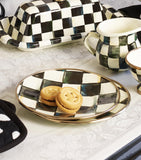 MacKenzie-Childs Courtly Check pattern saucer, imported from the UK