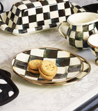 MacKenzie-Childs Courtly Check pattern saucer, imported from the UK