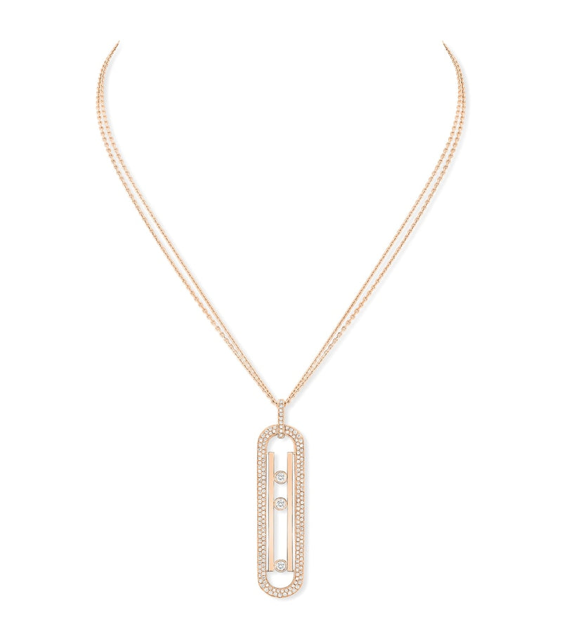 Messika Move 10th Birthday pink gold diamond necklace 1.15ct, imported from the UK
