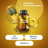 WeightWorld Bromelain High Strength 650mg 180 Vegan Capsules (British brand)