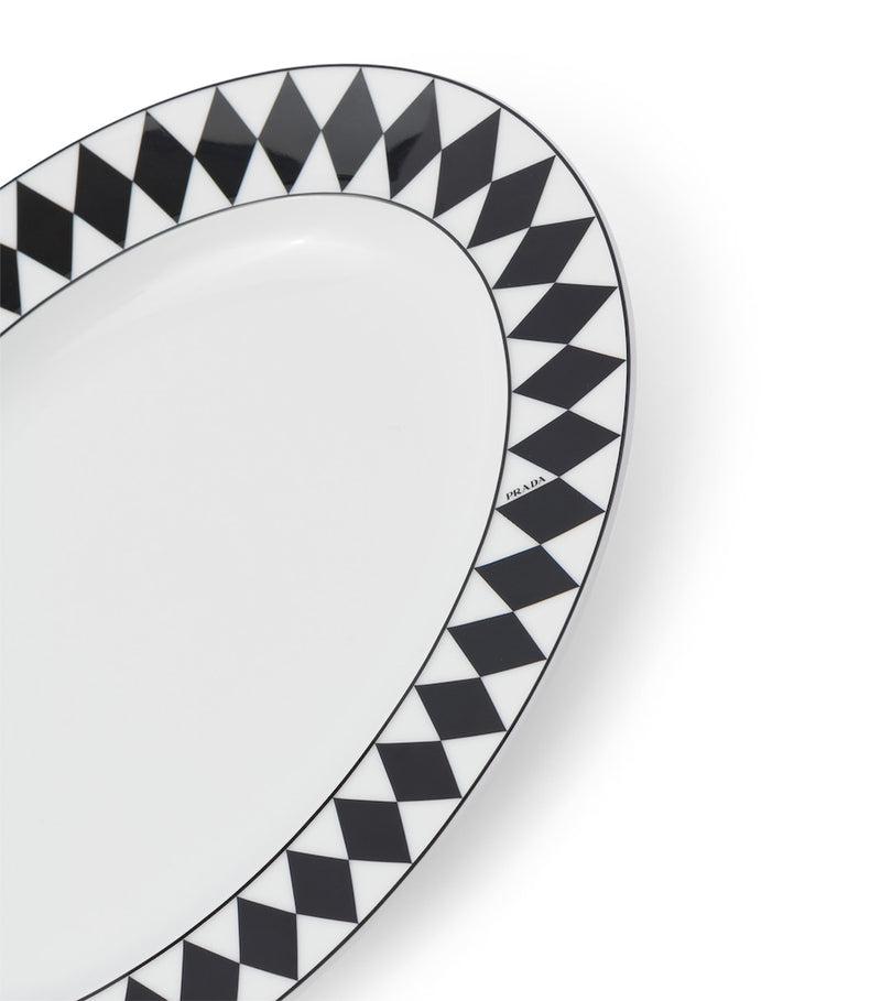 Prada chequerboard serving plate 34cm, imported from the UK