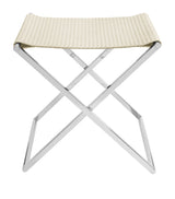 Harrods Foldaway Woven Stool in Nappa Leather- Buy online at McGrocer