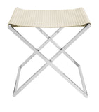 Riviere woven foldaway stool in nappa leather, imported from the UK