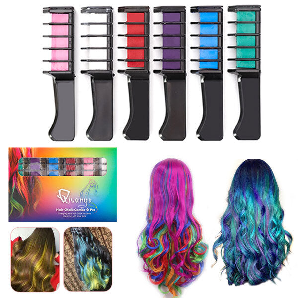 Livingandhome hair chalk comb 6 colours, UK version