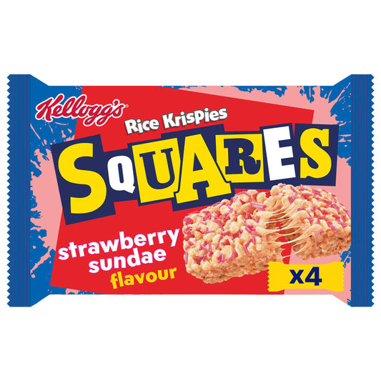 Rice Krispies Squares American Style Strawberry Sundae Flavour Bars 4x29g