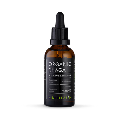 Holland & Barrett KIKI Health Organic Chaga Tincture Mushroom Extract Supplement 50ml- Buy online at McGrocer