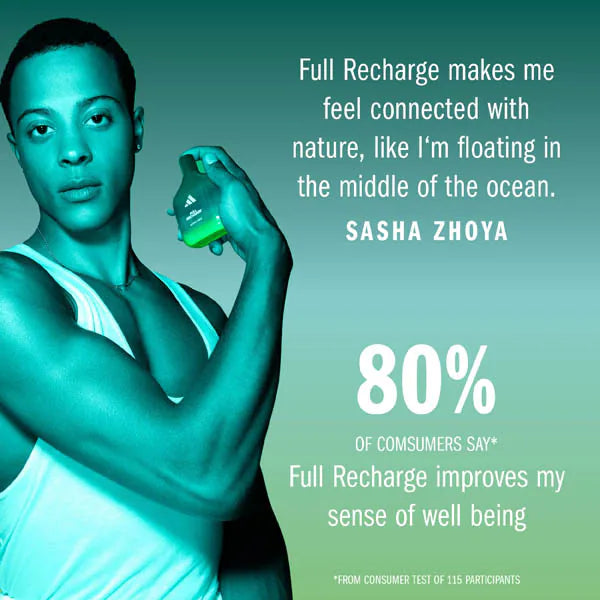 adidas Vibes Full Recharge Eau De Parfum 100ml - British product