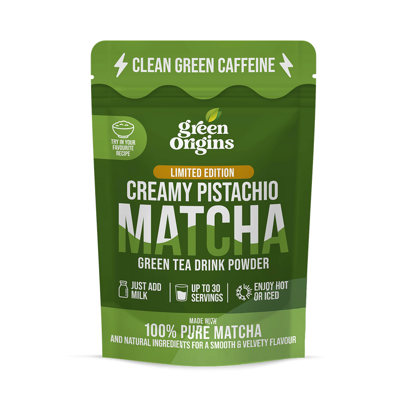 Green Origins creamy pistachio matcha drink powder 75g - British product
