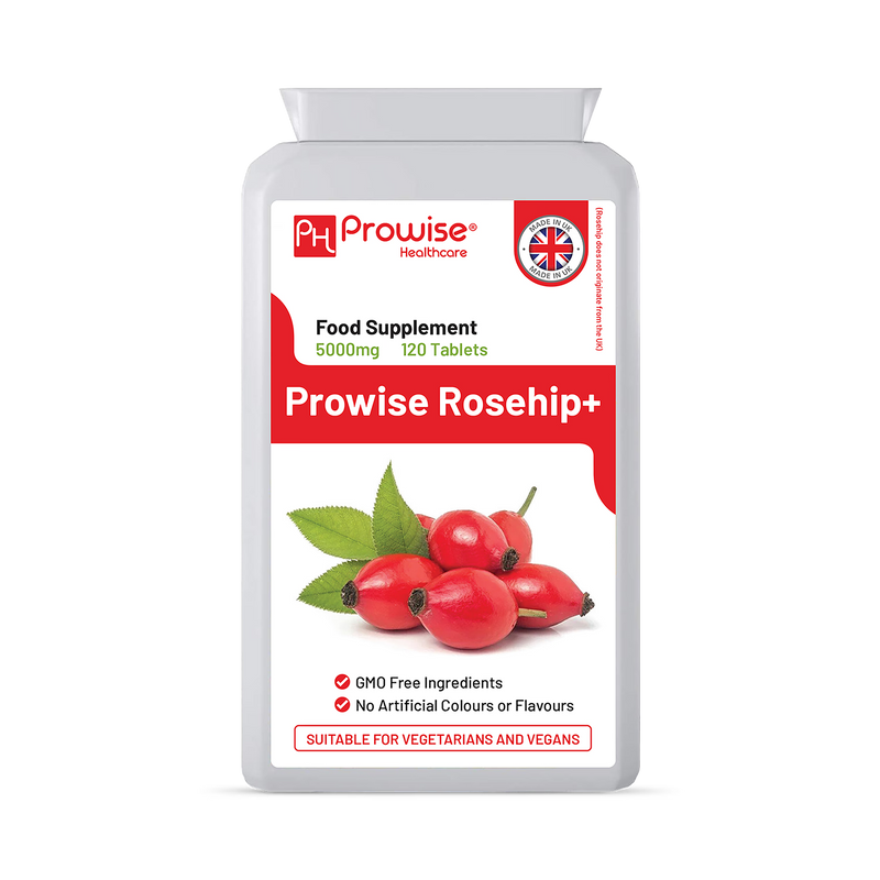 Prowise Healthcare rosehip supplement Health+ 5000mg 120 tablets, UK version