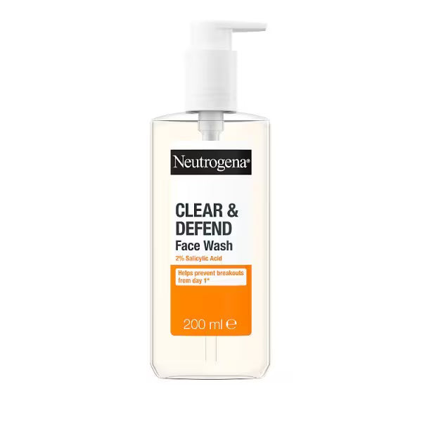 Neutrogena Clear & Defend Facial Wash 200ml, imported from the UK