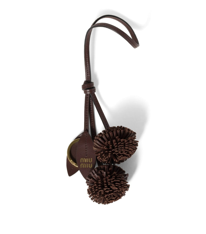 Miu Miu leather cherry keyring (British brand)