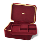 Harrods Velvet Jewellery Box with Suede-Lined Interior and Removable Tray- Buy online at McGrocer