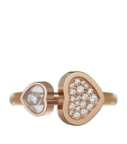 Chopard rose gold diamond Happy Hearts ring, imported from the UK