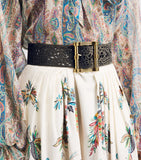 Etro reversible laser-cut leather belt - British product