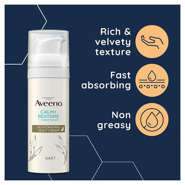 Aveeno Calm Restore Face Night Cream 50ml - British product