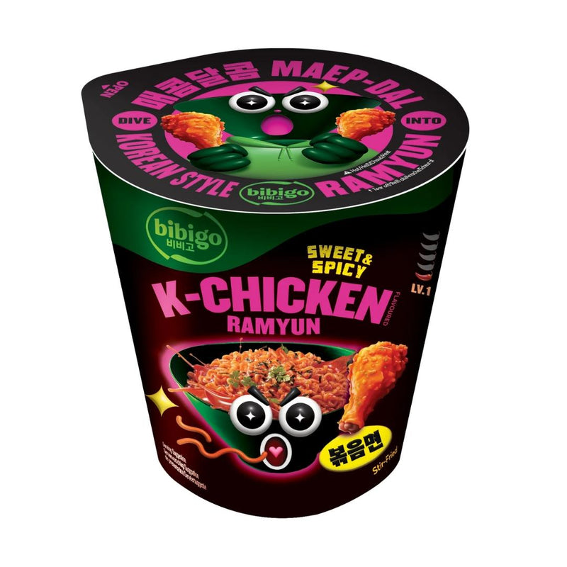 CJ Bibigo stir-fried cup ramyun K-Chicken flavour, imported from the UK